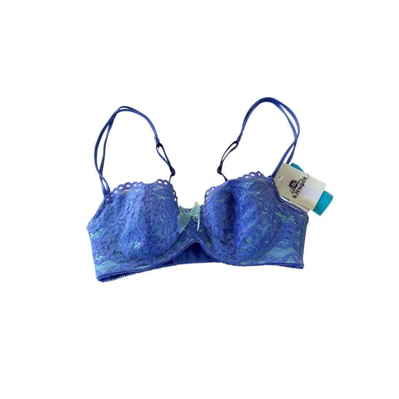 BTemptd Bra Womens 30C Padded Underwire Blue Lace Adjustable - Picture 1 of 3